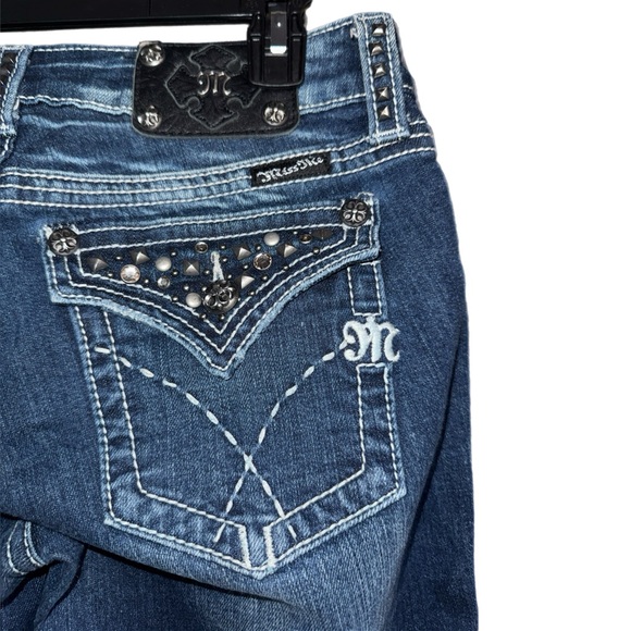 Miss Me - Bootcut Jeans JW4288B9R - Dark Wash Embellished Flap Pockets - Size 28 - Picture 3 of 8